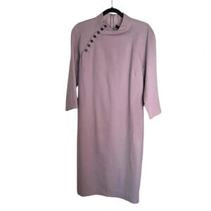 NWT Ralph Lauren Purple Label Made in Italy Lilac Midi Dress Wool/Silk Size 12